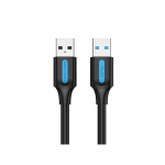 USB კაბელი - Vention USB 3.0 A Male To A Male Cable 1.5m Black PVC Type