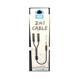 Aux გადამყვანი 1x2 - 3.5mm Male To 2x3.5mm Female Stereo Splitter Cable 0.3m KY-190