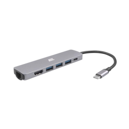 Multi ადაპტერი - 2E Hub Type-С 2хUSB-A 2.0 USB-A 3.0 Type-C PD HDMI Ethernet 0.15მ Silver