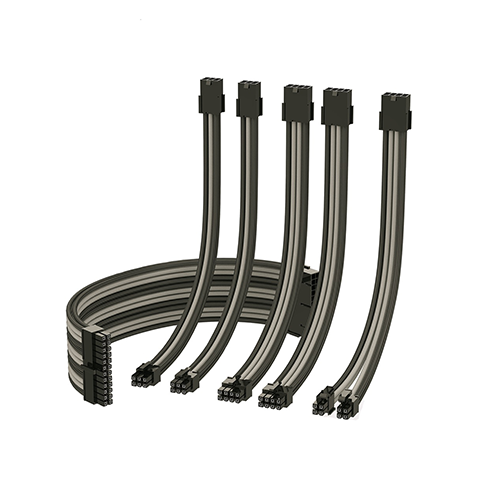 კვების ბლოკის და ვიდეო ბარათის კაბელები - 1ST player Psu Extension Cable Black & Gray