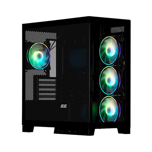 ქეისი + პულტი - 2E Gaming Fantom GK701 Black - 4x120 Fan ARGB