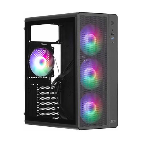 ქეისი - 2E Gaming Credo Plus V510B Black - 4x120 Fan LED