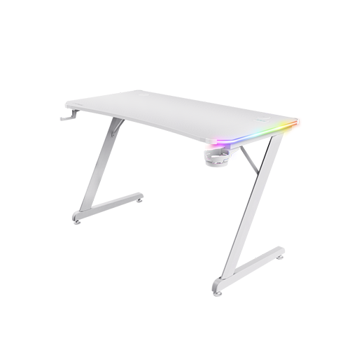 კომპიუტერის მაგიდა - Trust GXT 709W Luminus RGB Desk White