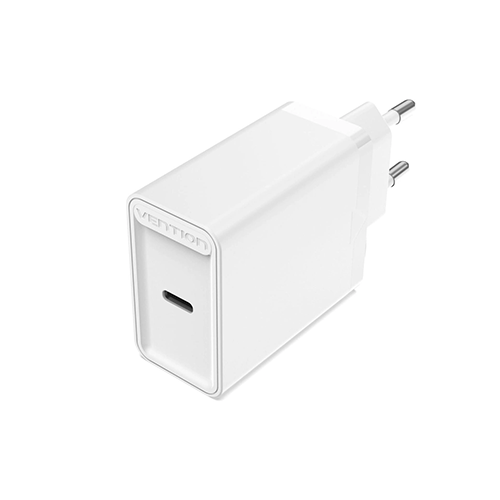 მობილურის დამტენი - Vention 1-Port Type-C Wall Charger (20W) EU-Plug White