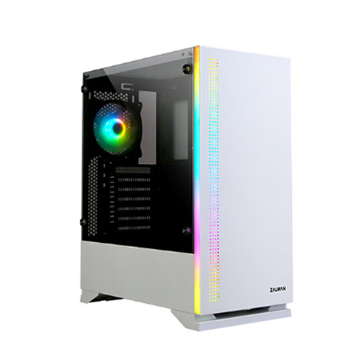 ქეისი - Zalman S5 White - 1x120 Fan RGB + 1x120 Fan