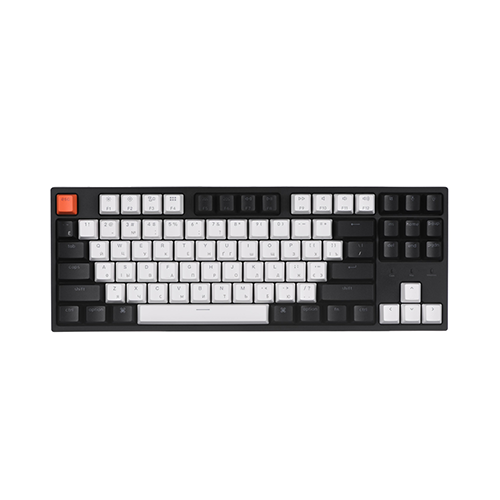 მექანიკური კლავიატურა - Keychron C1 87 Key Gateron Blue Switch RGB Black-White