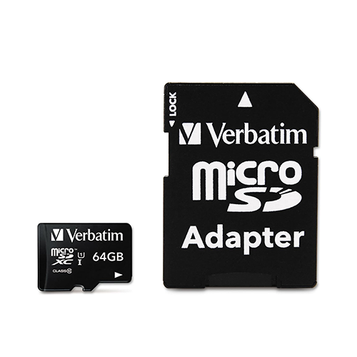 მეხსიერება - Micro SD Card Verbatim Premium 64 GB + Adapter