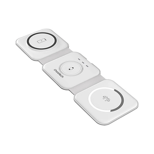 Multi Wireless Charger - Choetech T588 3 in1 Foldable Magnetic Wireless Charger White