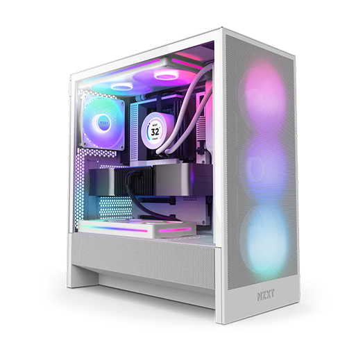 ქეისი - NZXT H5 Flow Edition White - 3x120 Fan ARGB + 1x120 Fan