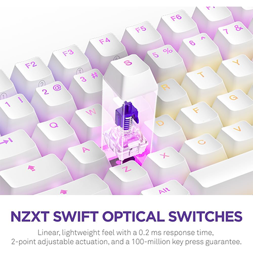 მექანიკური კლავიატურა - NZXT Function 2 Elite Mini TKL RGB White