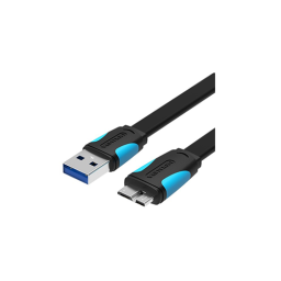 გადამყვანი კაბელი - Flat USB 3.0 A Male To Micro B Male Cable 1m Black Vention