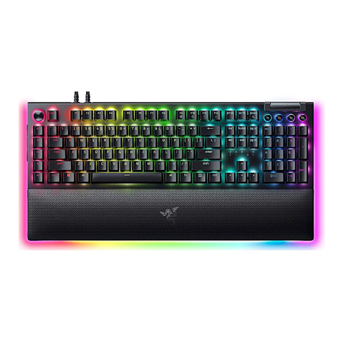 მექანიკური კლავიატურა - Razer BlackWidow V4 Pro RGB 104key Green Switch USB EN Black