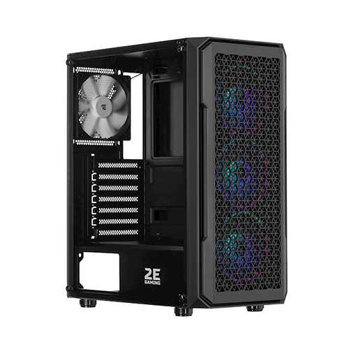 ქეისი - 2E Gaming Hexagon G338 Black - 3x120 Fan ARGB