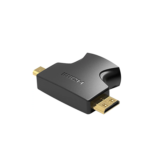 გადამყვანი - 2 in 1 Mini HDMI And Micro HDMI Male To HDMI Female Adapter Black Vention