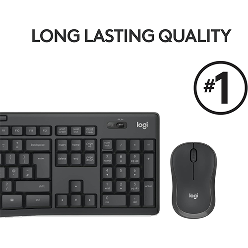 კომბო - უკაბელო კლავიატურა + მაუსი - Logitech MK295 Silent Black