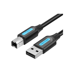 პრინტერის კაბელი - Vention USB 2.0 10მ Black PVC Type