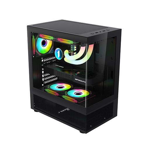 ქეისი - 1ST Player Miku Mi7-A Black - 3x120 Fan LED