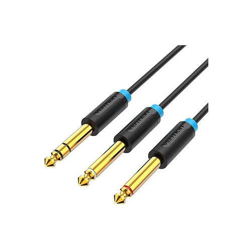 Vention 6.35mm TRS Male To Dual 6.35mm Male Audio Cable 5მ Black