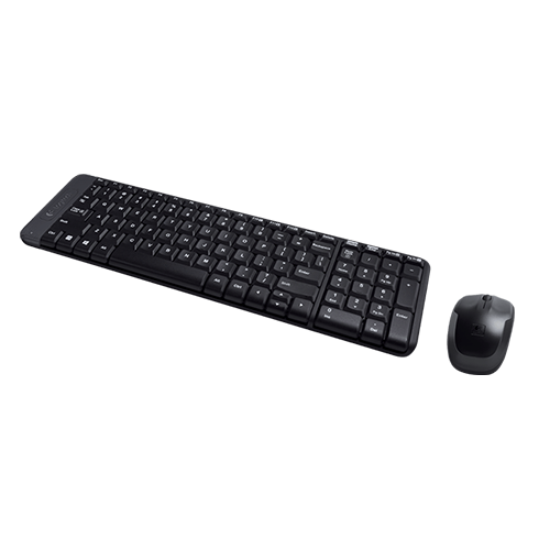 Combo - Wireless Keyboard + Mouse - Logitech MK220 Black