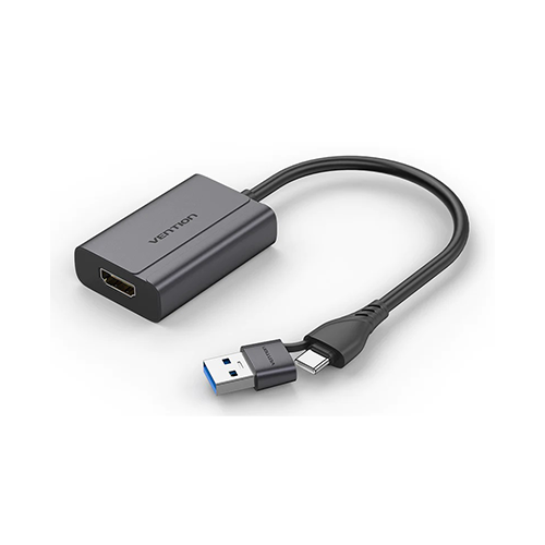 გადამყვანი - Type-C / USB To HDMI 1090P @ 60 Hz Vention Grey 0.15მ