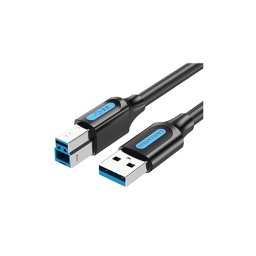 პრინტერის კაბელი - Vention USB 3.0 A Male To B Male Cable 3მ Black PVC Type