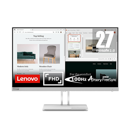 მონიტორი - Lenovo L27E- 40 - 27 Inch / FHD / VA / 100 Hz / 4 Ms