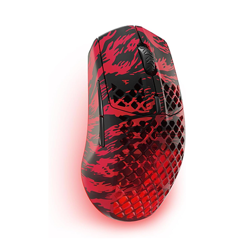 უკაბელო ტენვადი Bluetooth მაუსი - SteelSeries Aerox 3 RGB Faze Clan Black-Red Rechargeable WL BT