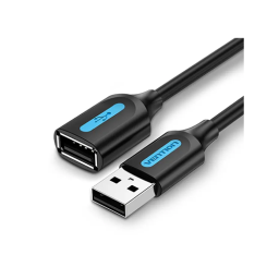 USB დამაგრძელებელი - Vention USB 2.0 A Male To A Female Extension Cable Black PVC Type 1.5m