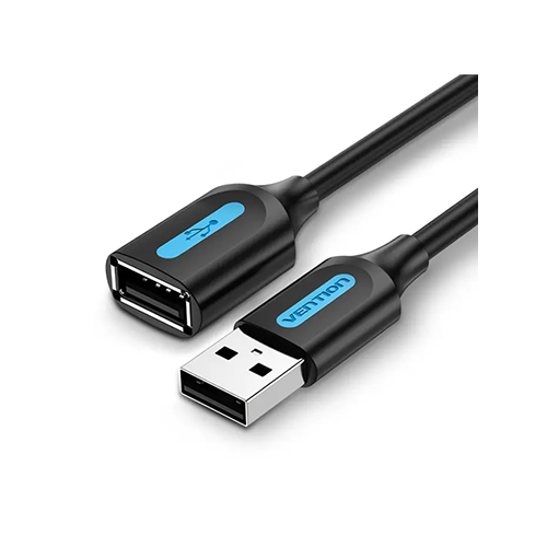 USB დამაგრძელებელი - Vention USB 2.0 Black PVC Type 1.5m