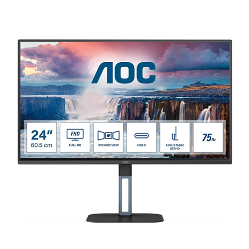 მონიტორი - Aoc 24V5C/BK - 23.8 Inch / FHD / IPS / 75 Hz / 5 Ms
