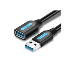 USB დამაგრძელებელი - Vention 3.0 A Male to A Female Extension Cable 3მ Black PVC Type