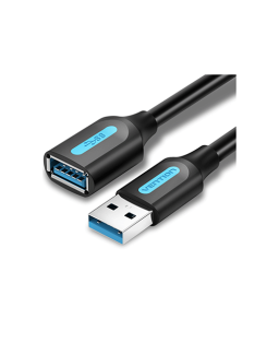 USB დამაგრძელებელი - Vention 3.0 A Male to A Female Extension Cable 3მ Black PVC Type