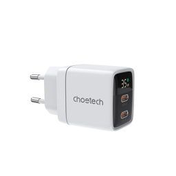 მობილურის დამტენი - Choetech PD6051 35W Gan Display Wall Charger White