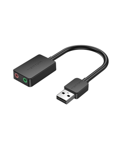 USB ხმის ბარათი - Sound Card Vention 0.15M Black