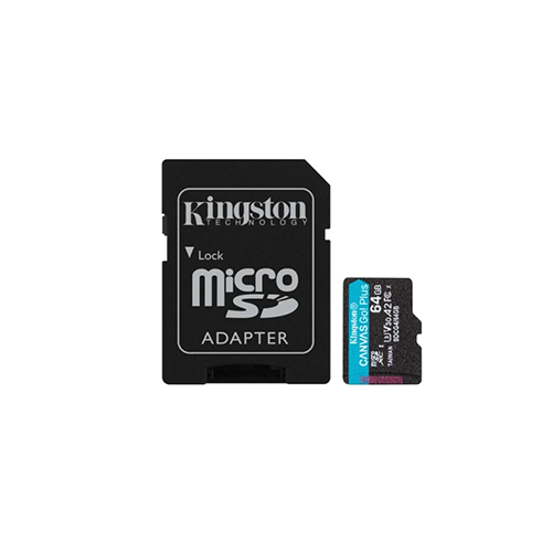 მეხსიერება - Micro SD Card Kingston 64 GB + Adapter