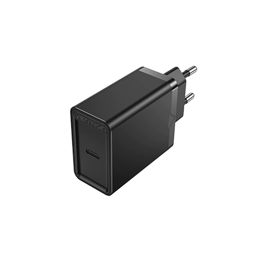 მობილურის დამტენი - Vention 1-Port Type-C Wall Charger (30W) EU-Plug Black