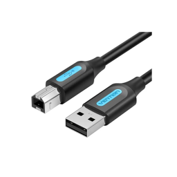 პრინტერის კაბელი - Vention USB 2.0 A Male To B Male Cable 1M Black PVC Type