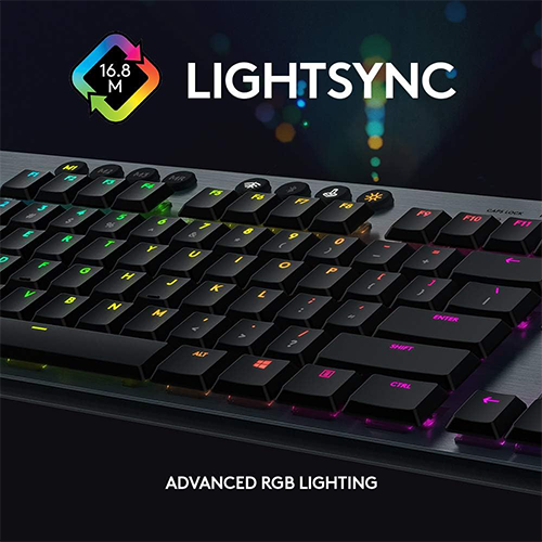 მექანიკური კლავიატურა - Logitech G815 Corded Lightsync Carbon Black