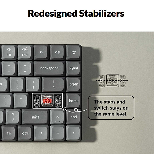 უკაბელო ტენვადი მექანიკური კლავიატურა - Keychron K3 K Pro 84 Key RGB Brown Switch Hot-Swap Rechargeable WL BT