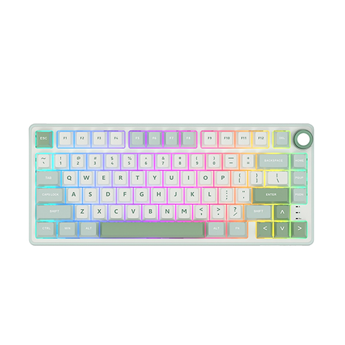 მექანიკური კლავიატურა - Royal Kludge RK R75 K Silver Switch Sky Cyan