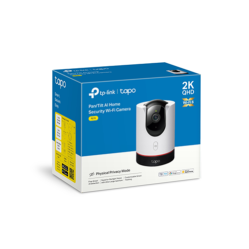 შიდა ვიდეო სათვალთვალო კამერა - Tapo C225 TP-Link Pan/Tilt AI Home Security Wi-Fi Camera Locally Stores Up To 512 GB On A MicroSD Card