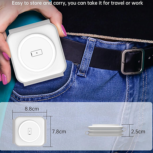 Multi Wireless Charger - Choetech T588 3 in1 Foldable Magnetic Wireless Charger White