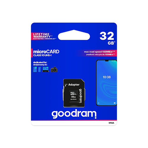 მეხსიერება - Micro SD Card Goodram 32 GB + Adapter