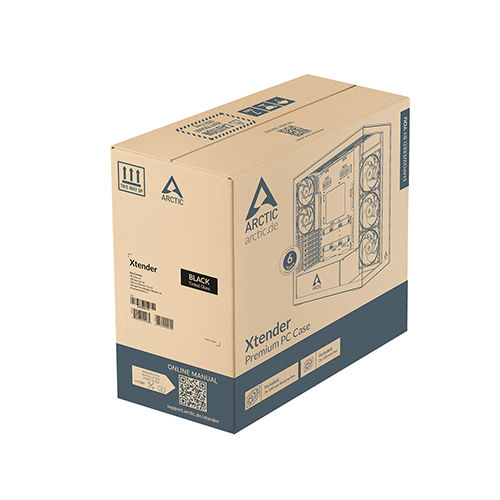 ქეისი - Arctic Xtender Black - 3x140 Fan Reverse ARGB + 2x120 Fan ARGB