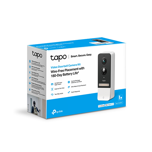 შიდა ვიდეო სათვალთვალო კამერა - Tapo D230S1 TP-Link Tapo Video Doorbell Camera Kit