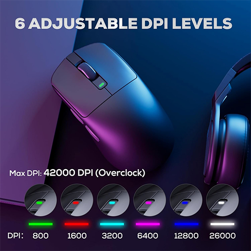 უკაბელო ტენვადი Bluetooth მაუსი - Royal Kludge RK M3 Black Rechargeable WL BT