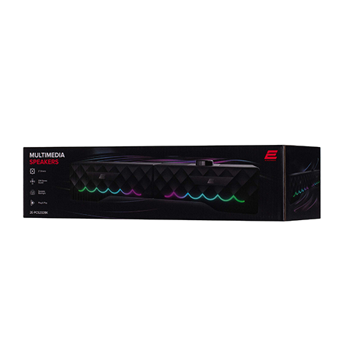 უკაბელო Bluetooth დინამიკი - 2E PCS232 RGB Soundbar 2.0 USB BT Black