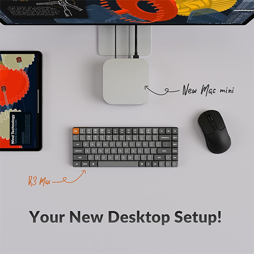 უკაბელო ტენვადი მექანიკური კლავიატურა - Keychron K3 K Pro 84 Key RGB Brown Switch Hot-Swap Rechargeable WL BT