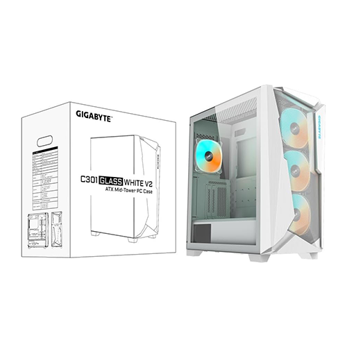 ქეისი - Gigabyte C301GW White - 4x120 Fan ARGB