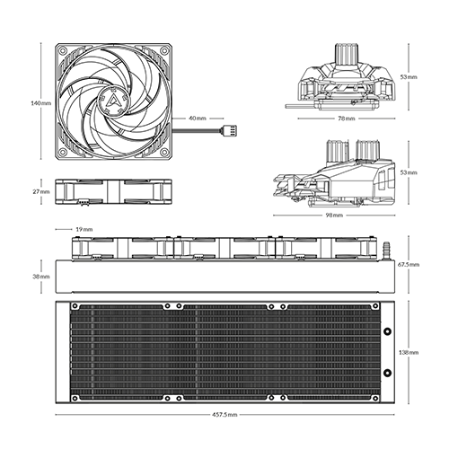 პროცესორის წყლის გაგრილება - Arctic Liquid Freezer II 420 mm